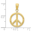 10K 3-D Peace Sign Pendant