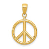 10K 3-D Peace Sign Pendant