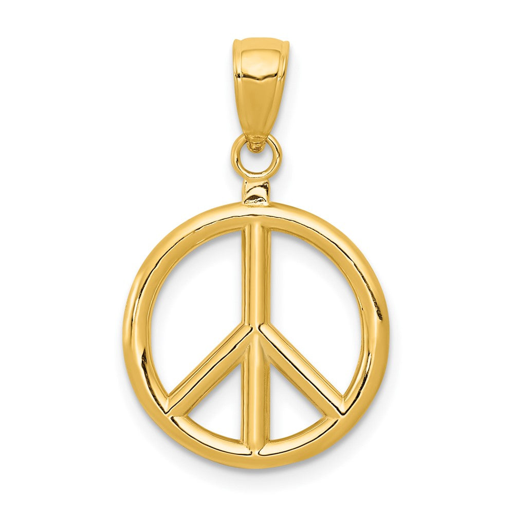 10K 3-D Peace Sign Pendant