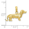 10k Solid Polished 3-Dimensional Wire Haired Dachshund Charm