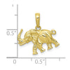10K Satin 3-D Elephant Pendant