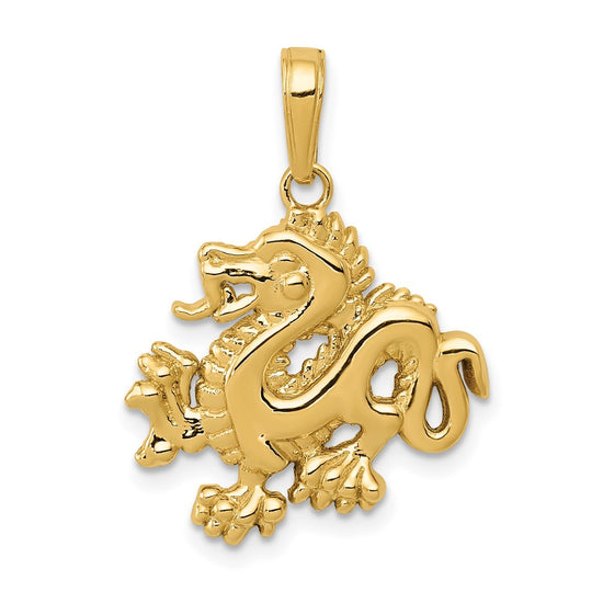 Gold Polished Dragon Pendants