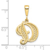 10k Large Filigree Initial D Pendant