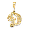 Polished Script Filigree Initial Pendants