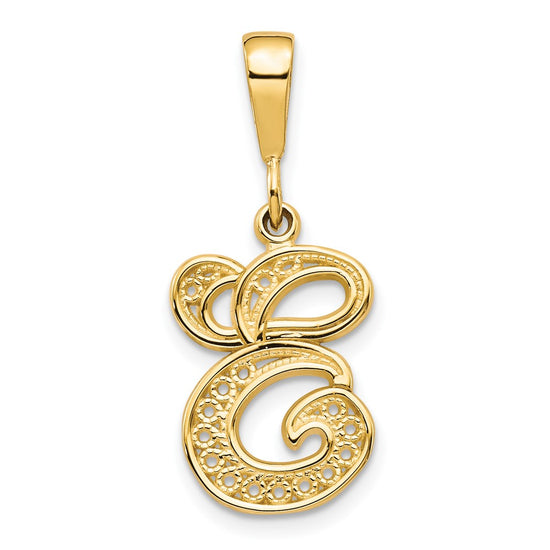Polished Script Filigree Initial Pendants