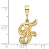 10k Large Filigree Initial F Pendant