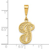 10k Large Filigree Initial G Pendant