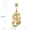 10k Large Filigree Initial J Pendant