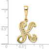 10k Large Filigree Initial K Pendant