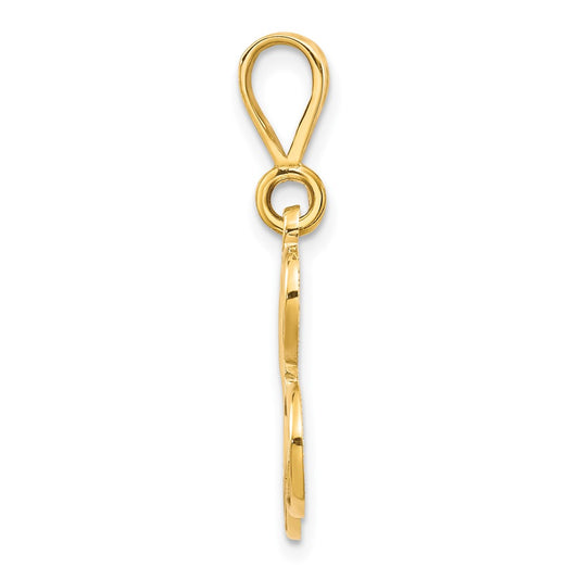 10k Large Filigree Initial L Pendant