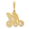 10k Large Filigree Initial M Pendant