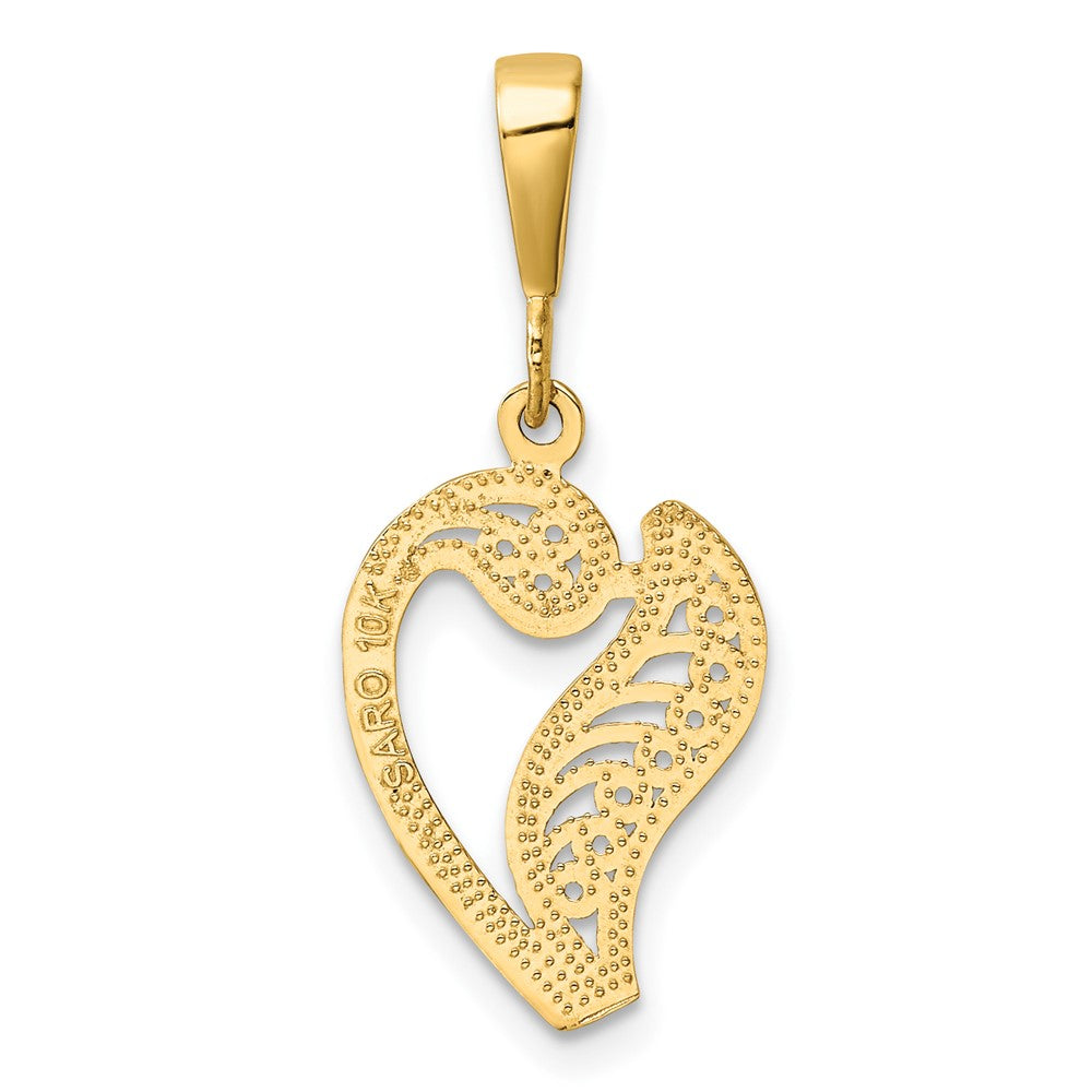 10k Large Filigree Initial V Pendant