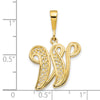10k Large Filigree Initial W Pendant