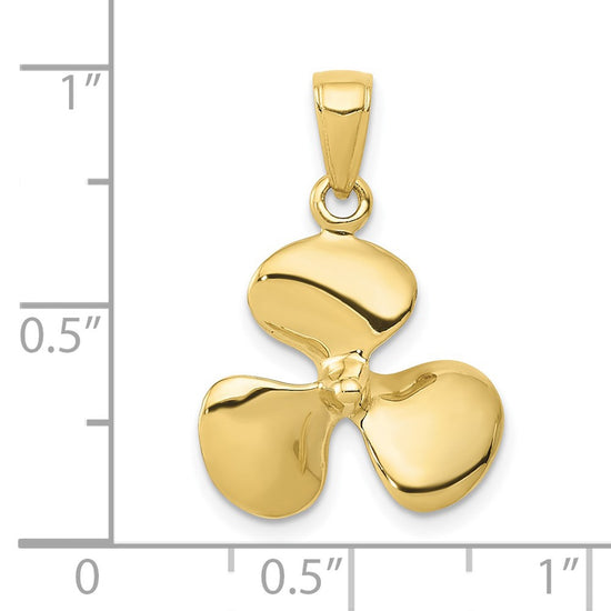Gold Polished Propeller Pendant