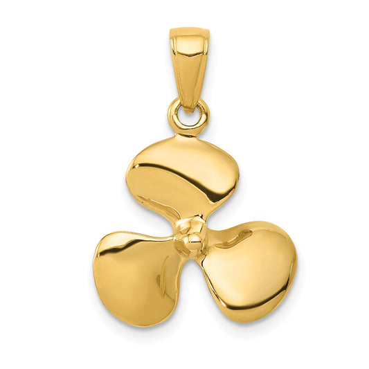 Gold Polished Propeller Pendant