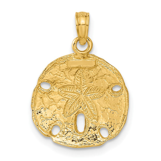Gold Polished Sand Dollar Pendants