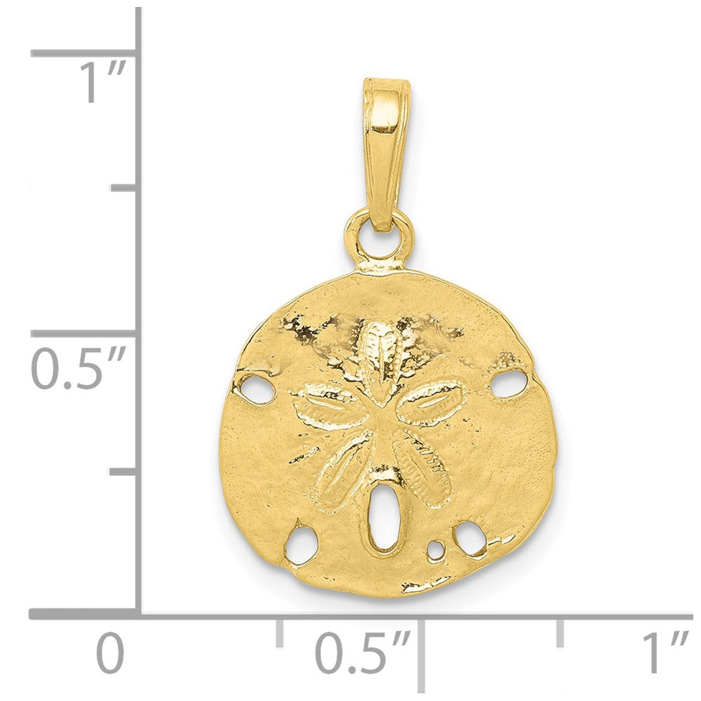 Gold Polished Sand Dollar Pendants