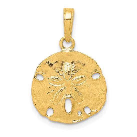 Gold Polished Sand Dollar Pendants