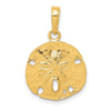 Gold Polished Sand Dollar Pendants