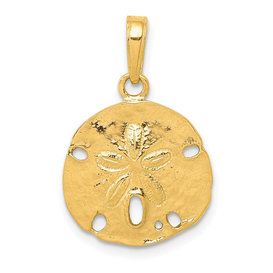 Gold Polished Sand Dollar Pendants