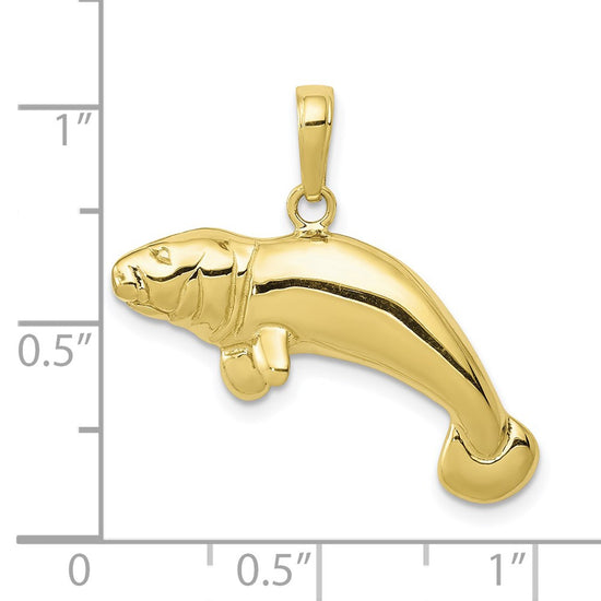 Gold Polished Manatee Pendants