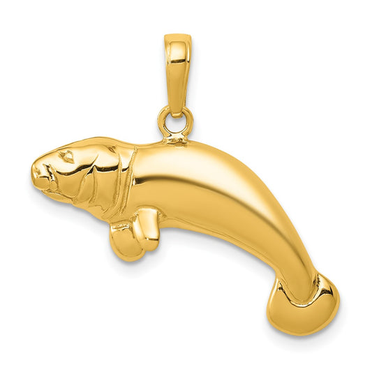 Gold Polished Manatee Pendants