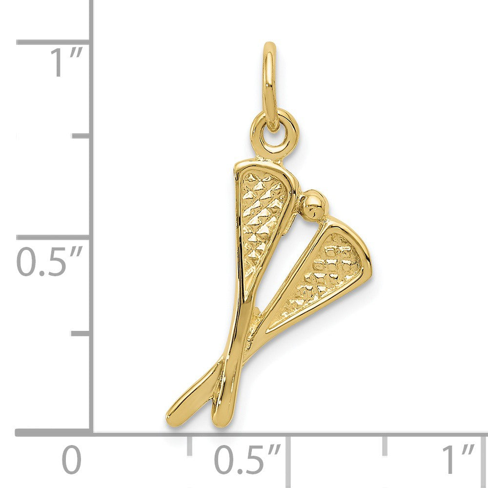 Gold Polished Lacrosse Pendants