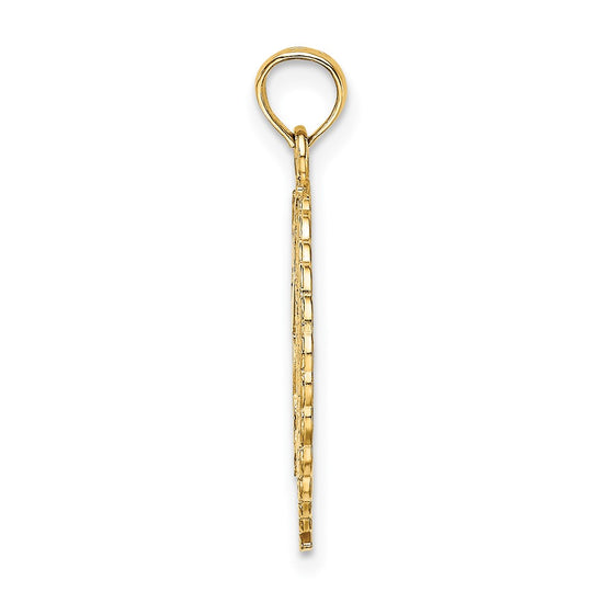 10K Solid Polished Framed Gymnast Pendant