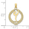 10K Solid Polished Framed Gymnast Pendant