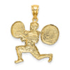 Gold Polished Barbell Pendants