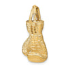10K Hollow Polished 3-D Boxing Glove Pendant