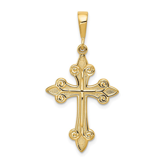 Gold Fleur de lis Cross Pendant