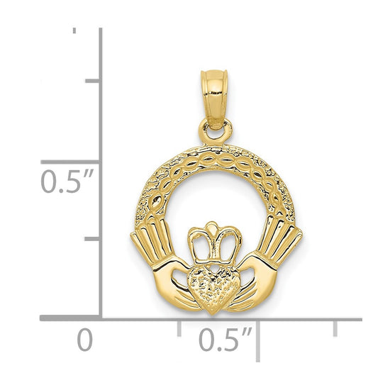 Gold Polished Claddagh Pendants
