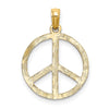 10k Textured Peace Sign Pendant