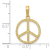 10k Textured Peace Sign Pendant
