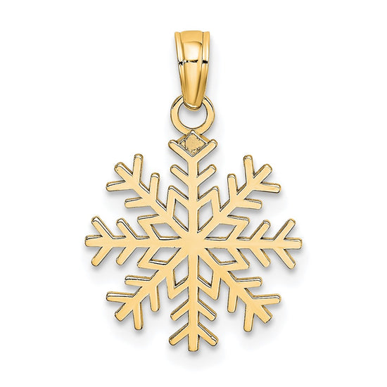 Gold Polished Snowflake Pendants