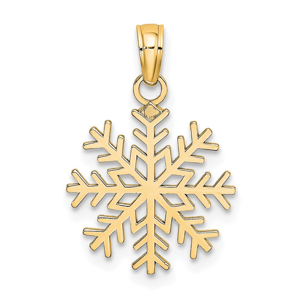Gold Polished Snowflake Pendants