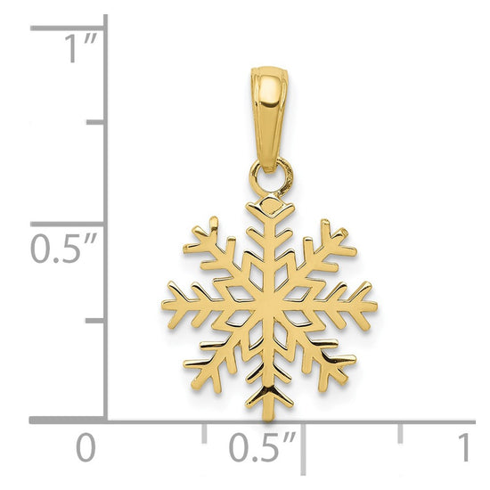 Gold Polished Snowflake Pendants