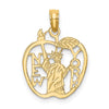 10k Cut-out NEW YORK w/Statue of Liberty in Apple Charm