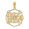 10k Fireman Shield Pendant
