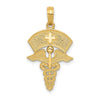10k Caduceus w/Nurses Cap Pendant