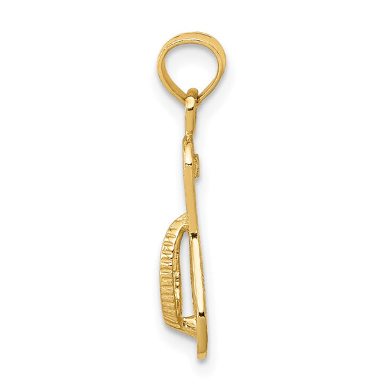 Gold Polished Flip-flop Pendant