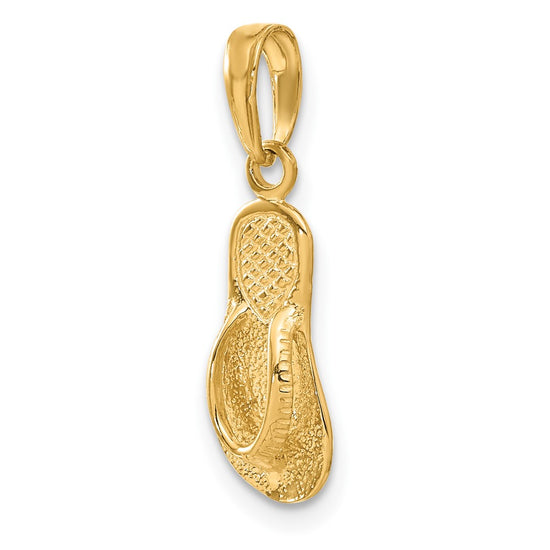Gold Polished Flip-flop Pendant