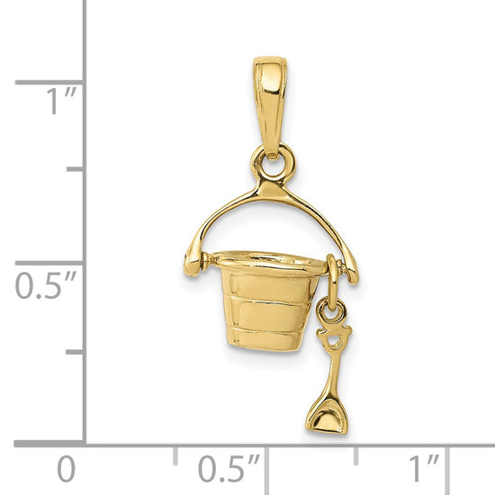 Gold Polished Pail & Shovel Pendants