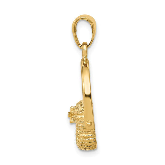10k 2-D Large Nantucket Basket Pendant