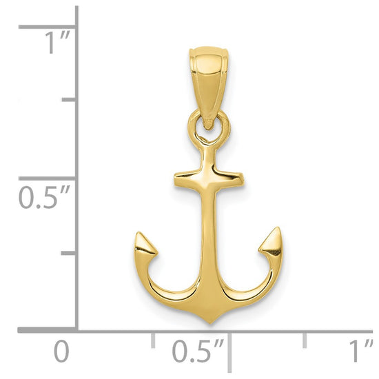 Gold Polished Anchor Pendants