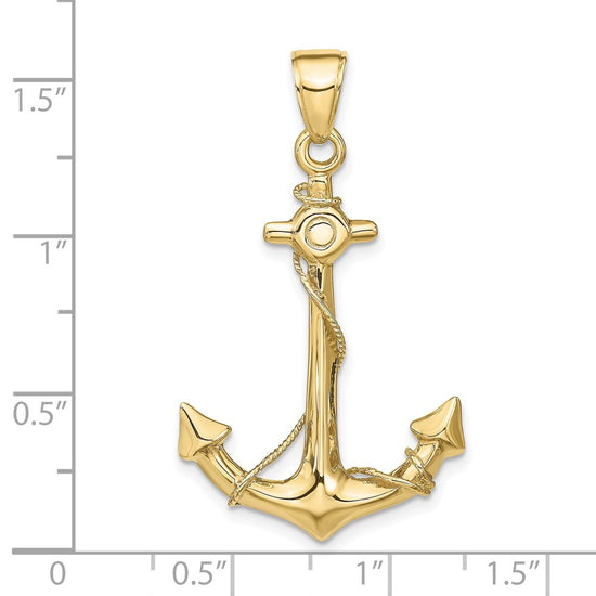 Gold Polished Anchor Pendants