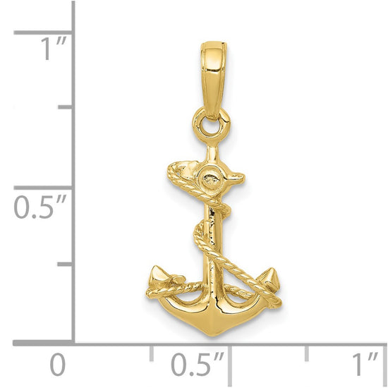 Gold Polished Anchor Pendants