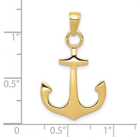 Gold Polished Anchor Pendants