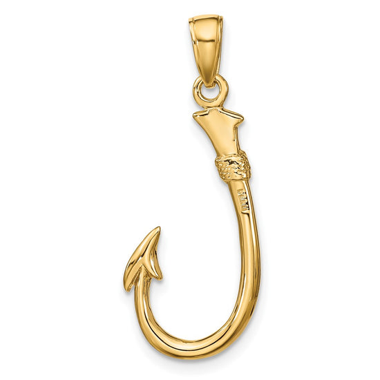 Gold Polished Fish Hook Pendants